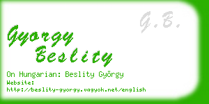 gyorgy beslity business card